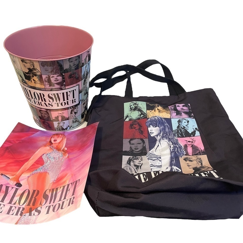 NWT Taylor Swift AMC Eras Tour Bundle - Tote, popcorn tin and poster